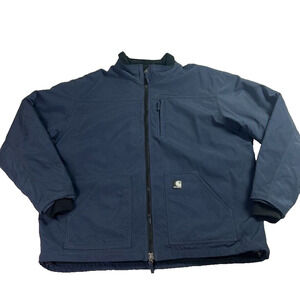 Carhartt Jacket Mens 2XL Nylon Fleece Lined Zip Up Work Jacket Winter Casual
